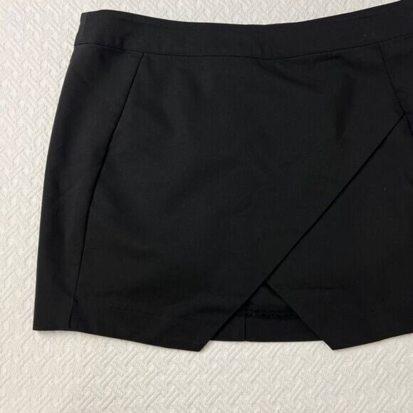 Vero Moda Women's Size 34 Black Alma Mini Short Skirt Zipper Wrap Asymmetrical - Picture 4 of 9